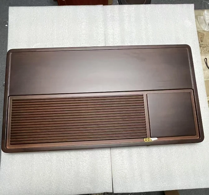 黑胡桃色-90*45*4品意实木茶盘-直播间所见即所得