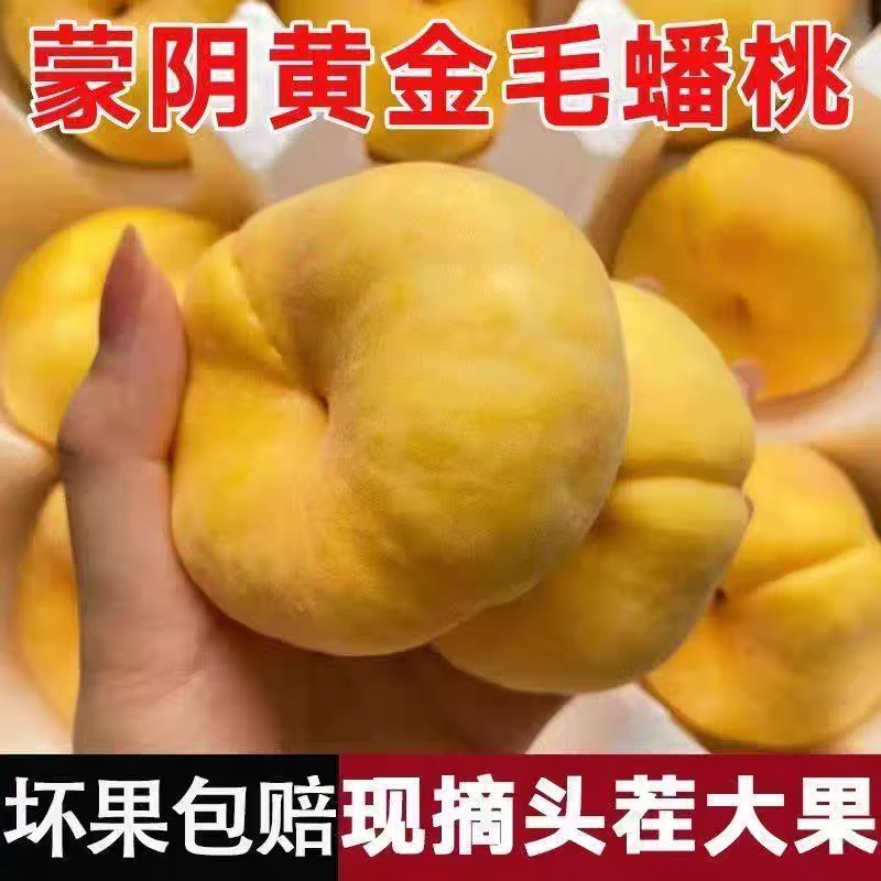 新鲜应季蒙阴蟠桃香甜多汁脆软两吃果园直发包邮