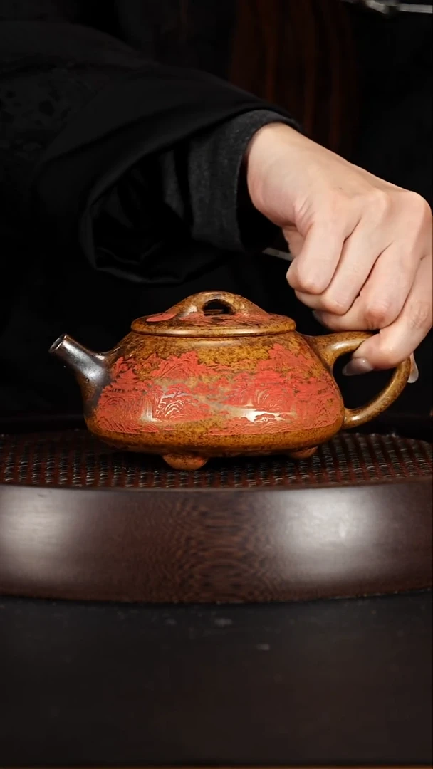 茶壶紫砂宜兴紫砂壶龙骨金砂柴烧景舟石瓢280cc