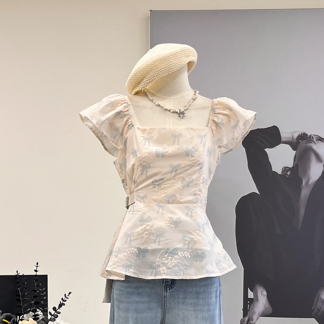 【雾白桃夭】高定轻奢上衣-1892