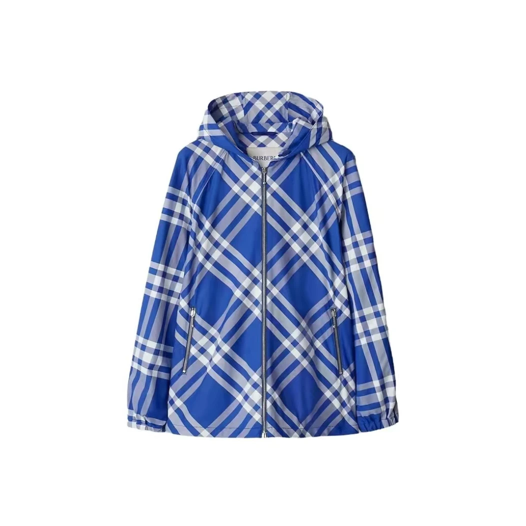 全新未使用 BURBERRY/博柏利 拼色格纹休闲连帽夹克外套 MCO30067