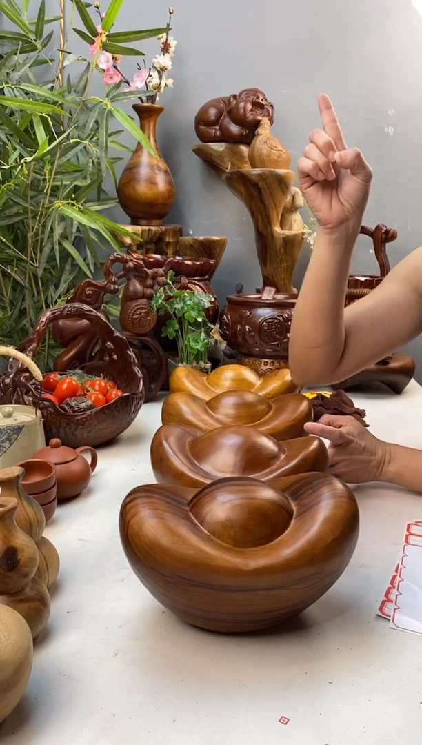 香樟木A8大元宝摆件/尺寸