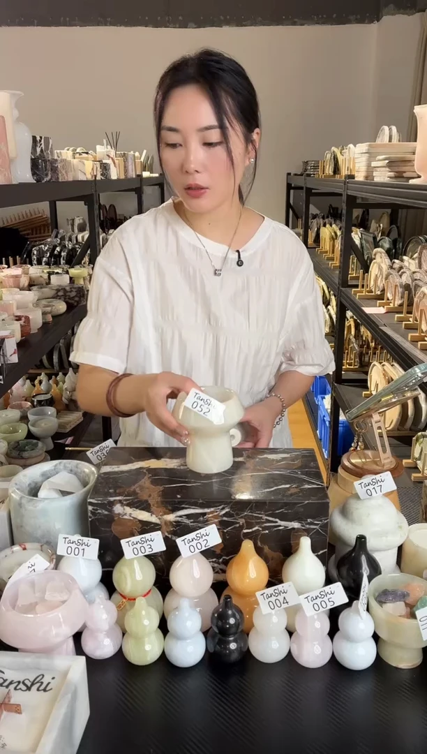 石材052白玉钻石杯