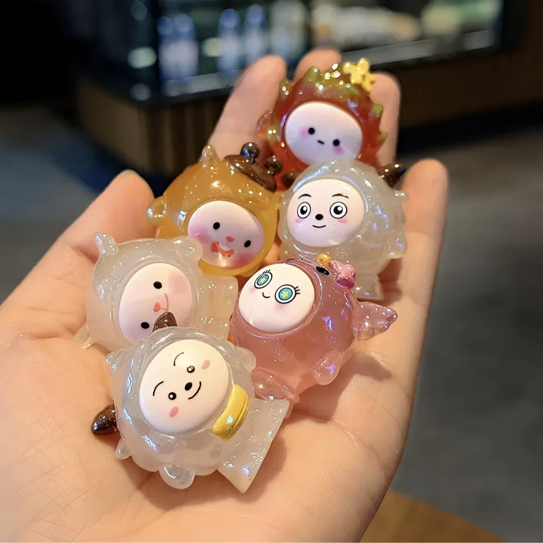 【直播拆】新款电镀夜光蛋仔创意可爱超萌桌面DIY摆件