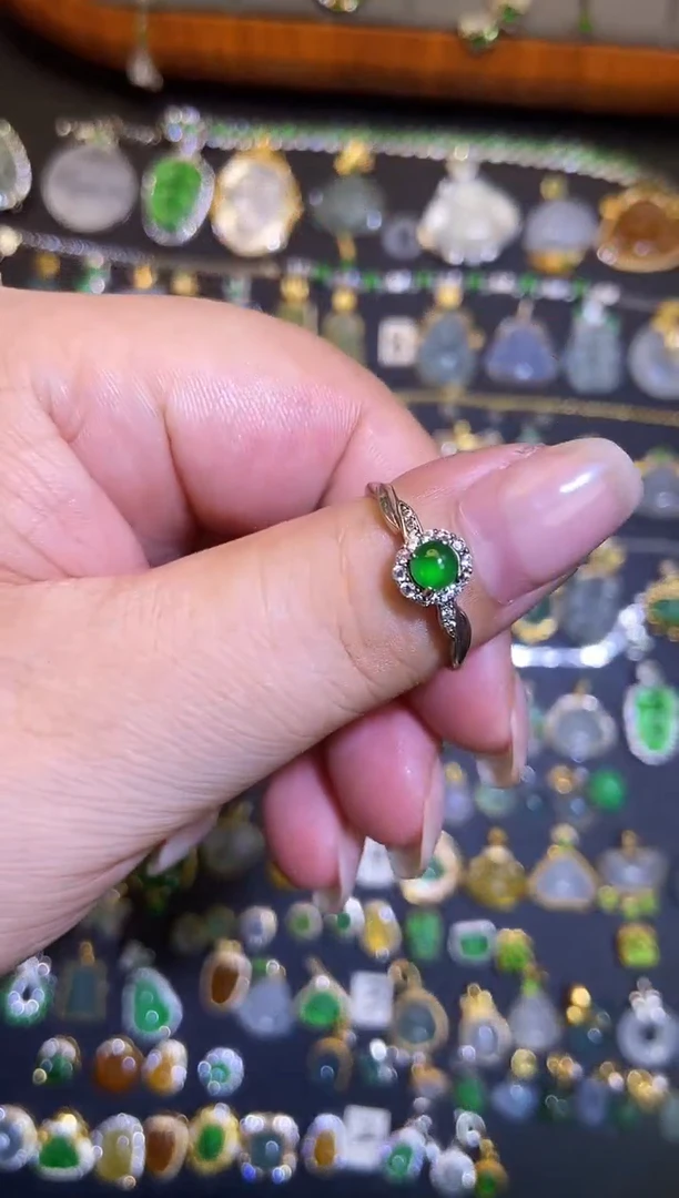 翡翠银S925镶嵌吊坠(不含链)1