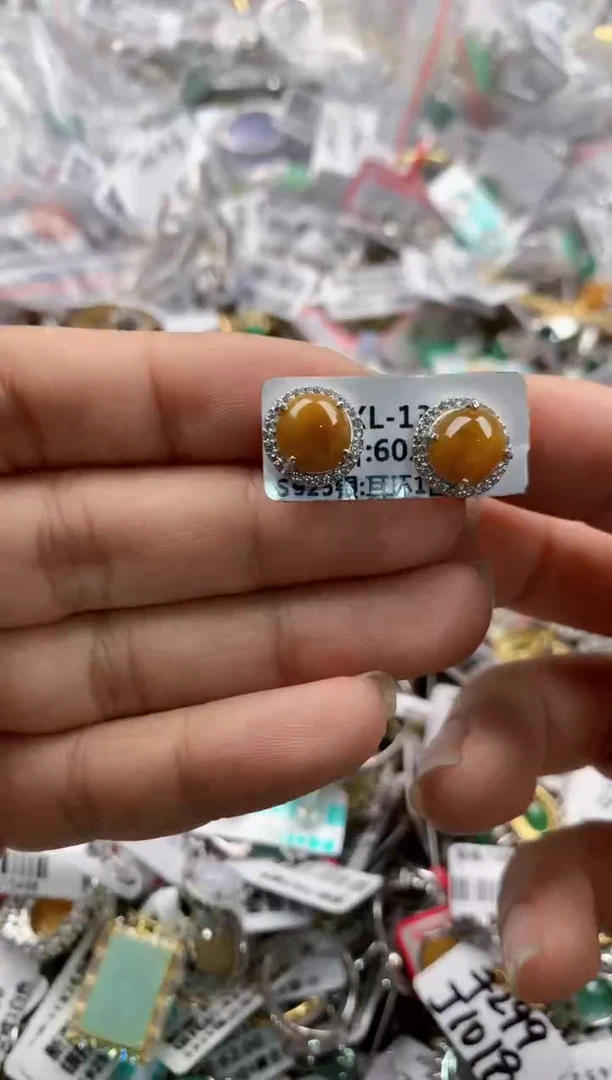 银S925镶嵌戒指翡翠222----8