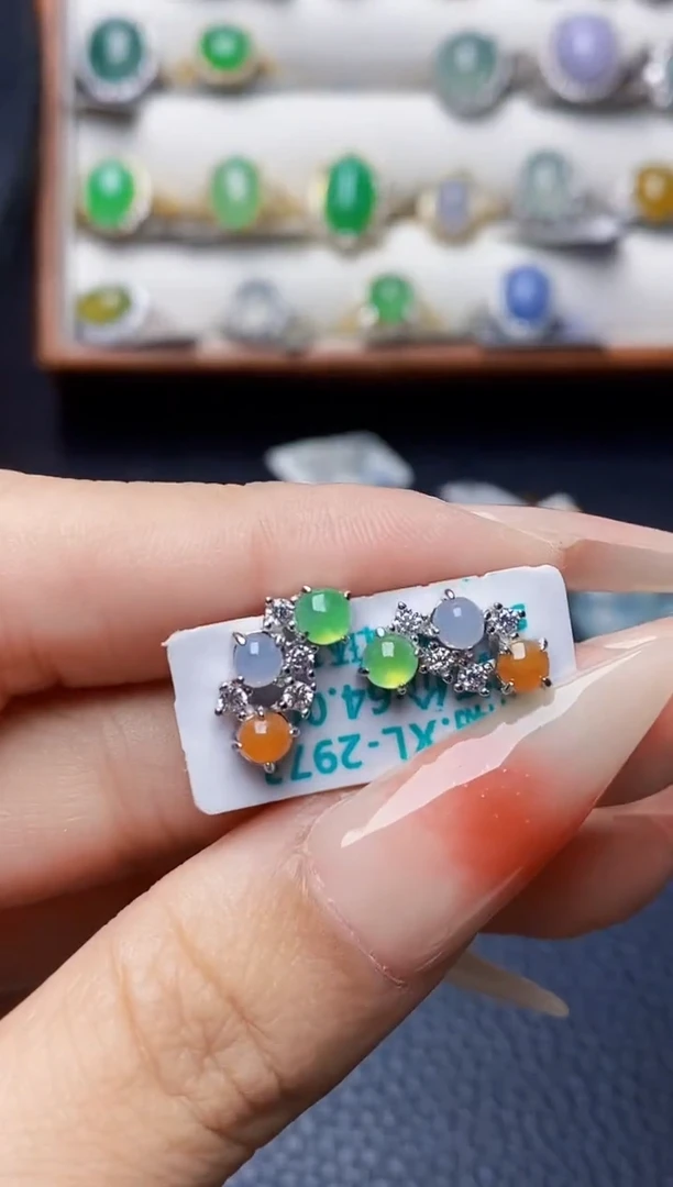 银S925镶嵌戒指翡翠3640