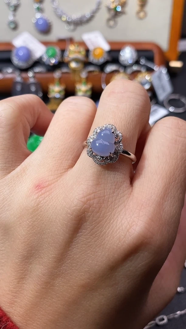 【闪购商品】翡翠戒指18K金镶嵌戒指