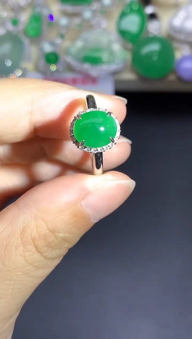 18K金镶嵌戒指翡翠347-中国好珍宝