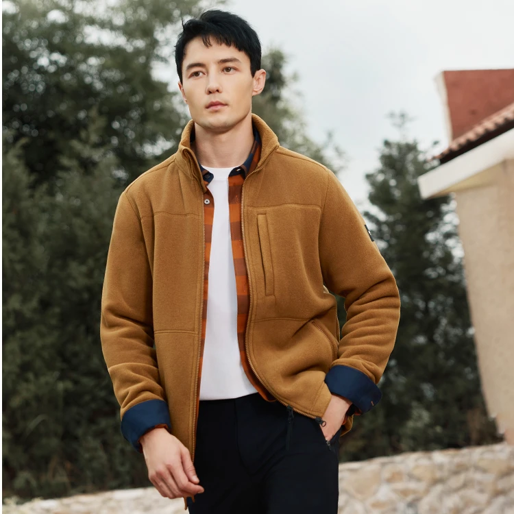 【C300抓绒】艾高POLARTEC户外厚款保暖加绒全拉抓绒衣男AX45