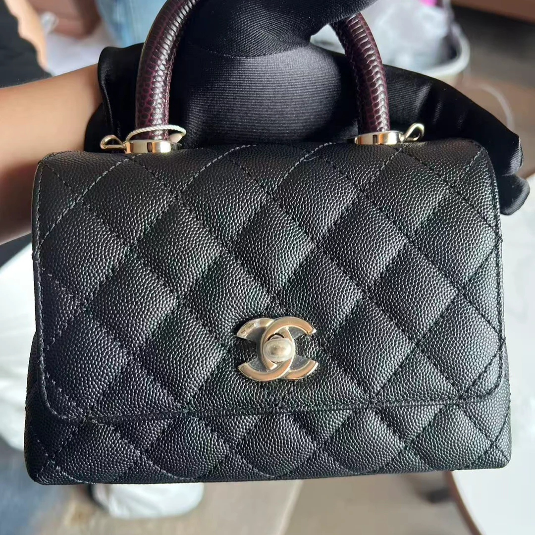 99新 Chanel/香奈儿 壹臻包展/红手柄coco handle mini  15844879