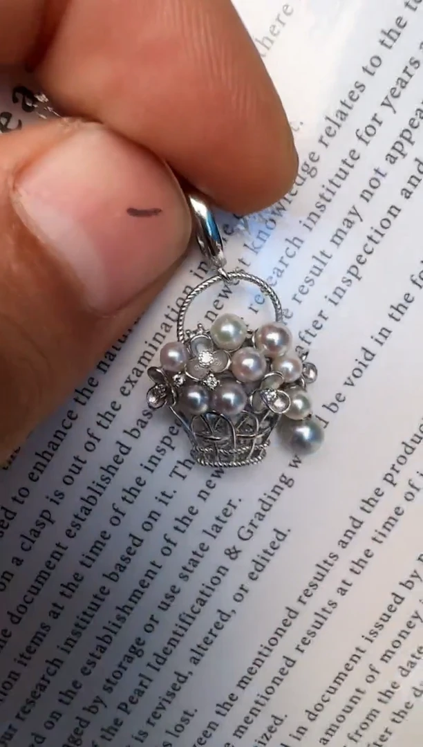 海水珍珠银S925镶嵌颈饰吊坠