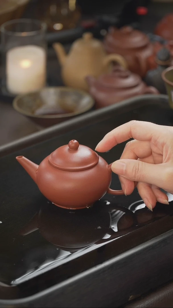 茶壶紫砂34 水平 朱泥 130cc