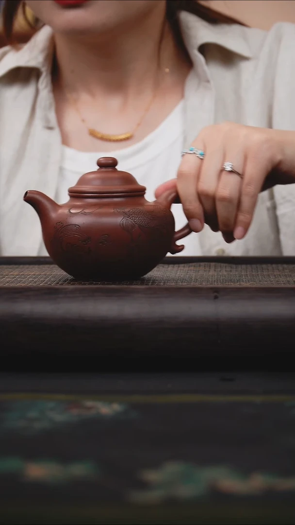 茶壶紫砂莲子 冰窖底槽青