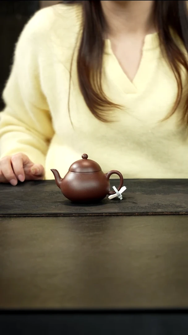 茶壶紫砂老紫泥梨式120cc