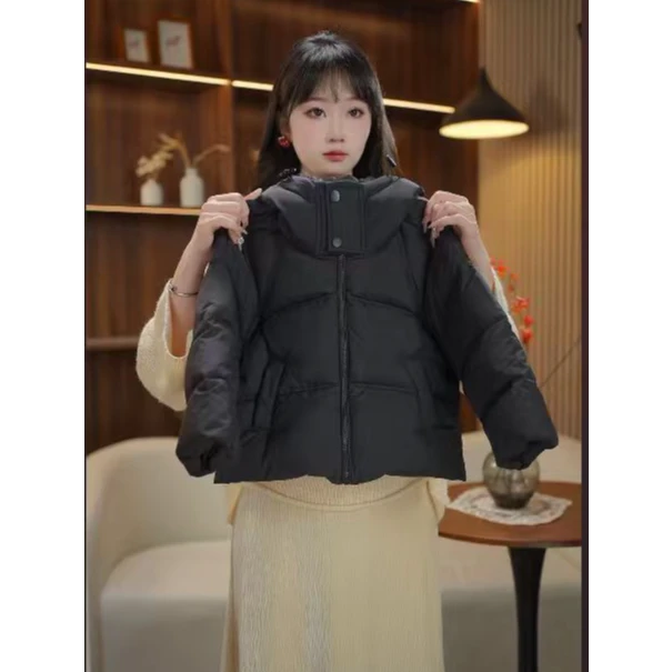 【鹿小鹿】纯色韩版男童女童中长款单排扣加厚连帽羽绒服外套