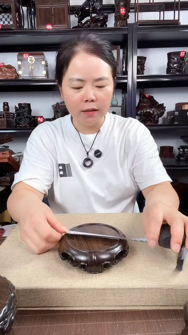 木卷边圆老李红木工艺品