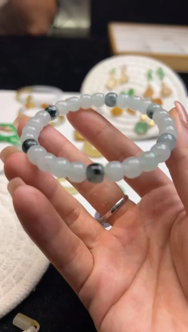 未镶嵌定制翡翠手串600+60-wpj163