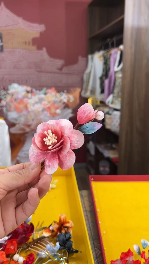 【闪购商品】刺绣非遗绒花（发饰）