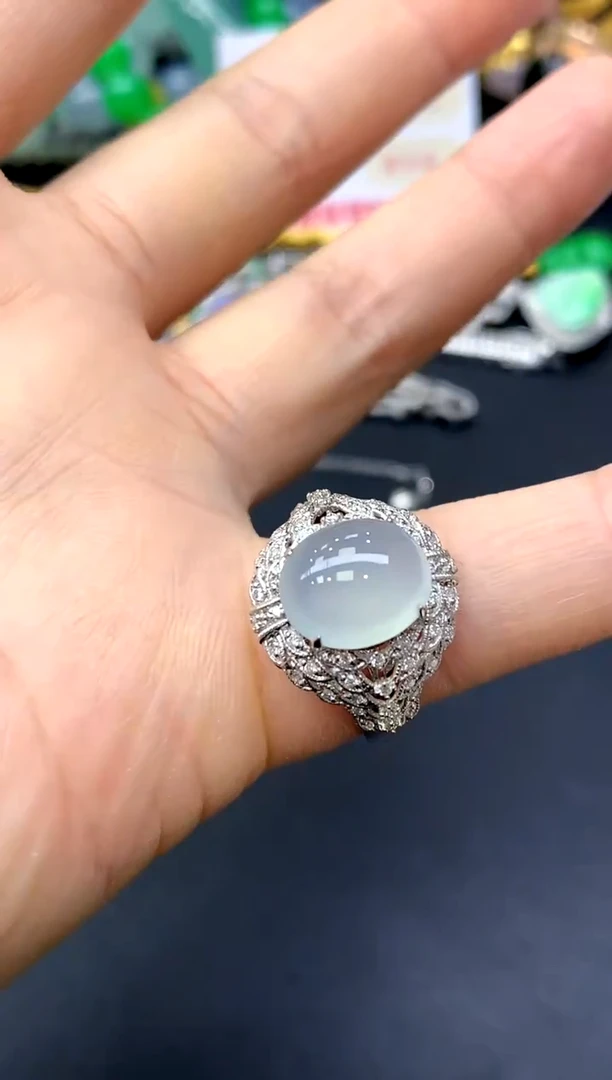 18K金镶嵌戒指翡翠299-中国好珍宝