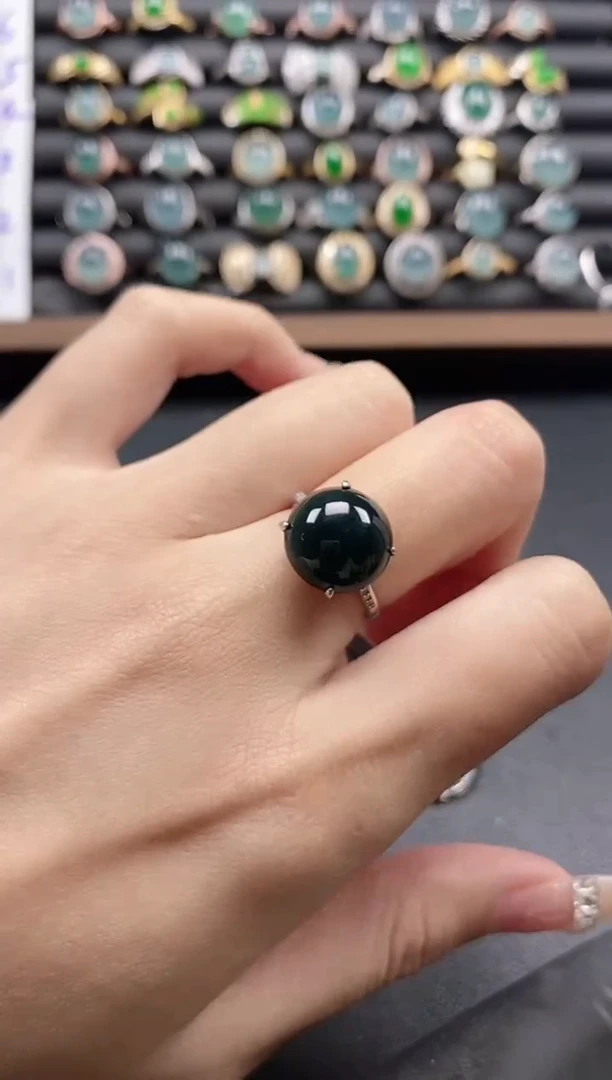 银S925镶嵌戒指翡翠51151