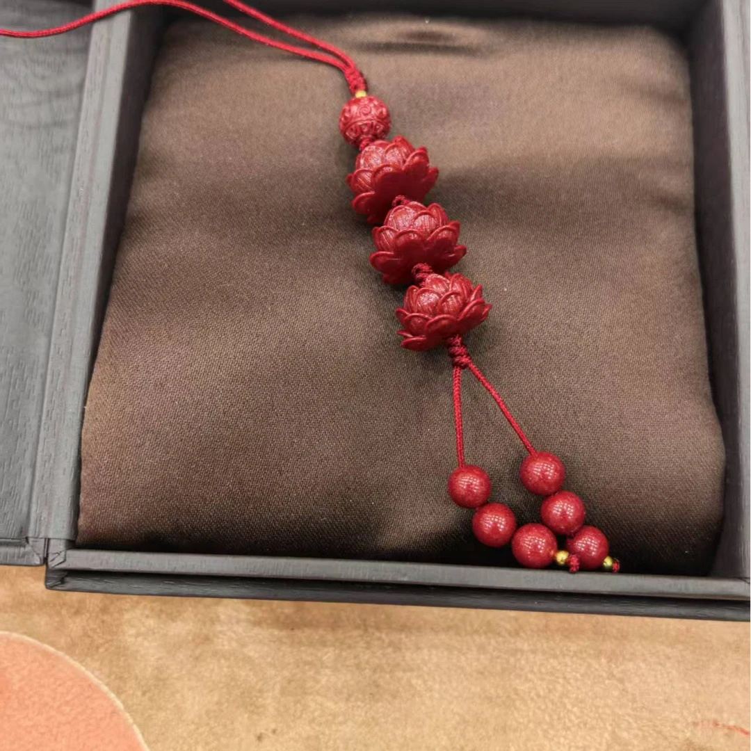 含辰砂工艺品朱砂莲花挂件*1 ZD 念一造物