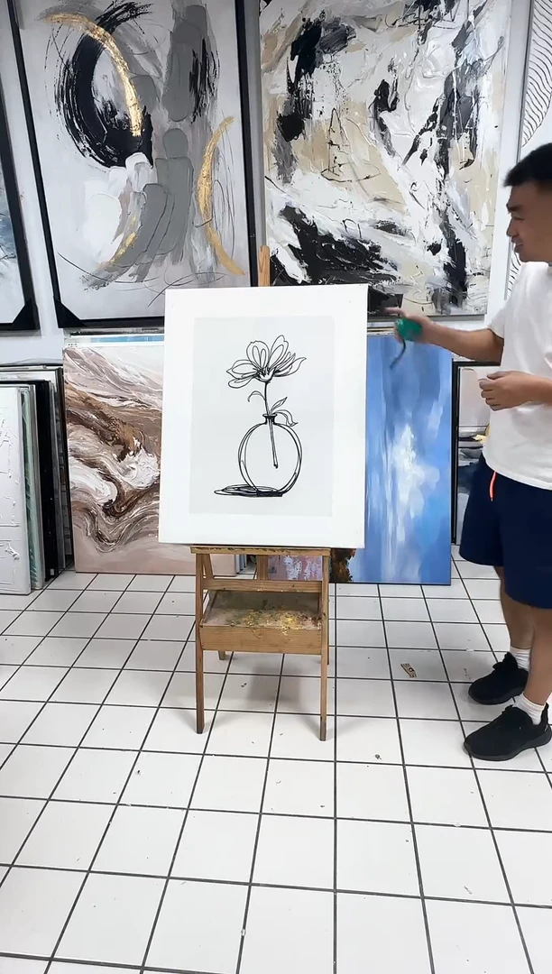 168现代艺术装饰画油画70cm*85cm