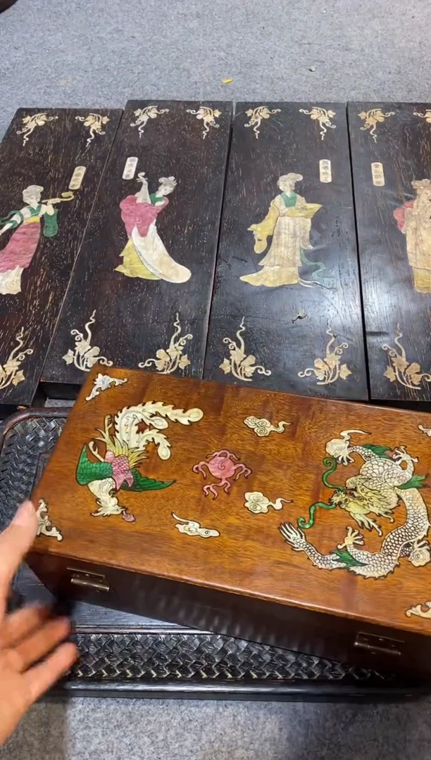 香榧木紫檀拆件雕刻板以直播间实物为准微瑕老物件