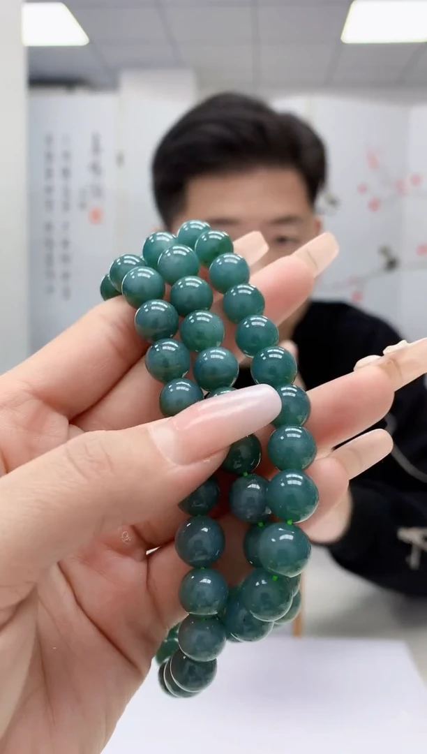 【闪购商品】定制翡翠未镶嵌4917lr-毛货珠链33