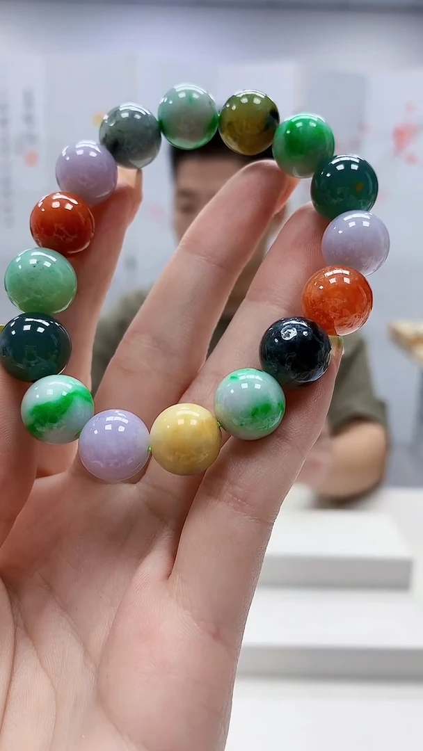 未镶嵌定制翡翠4917ry-毛货手串92