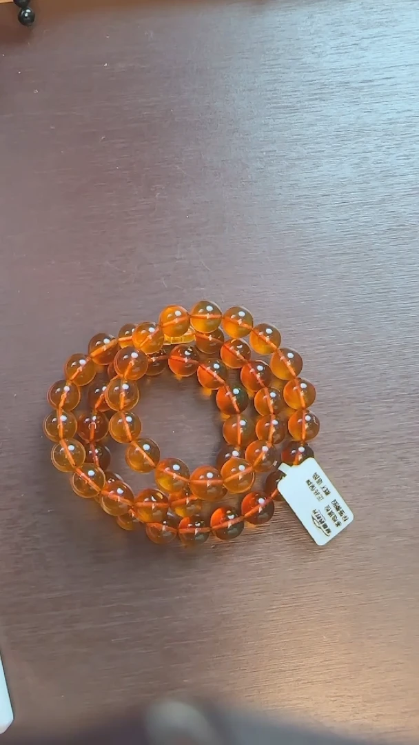 未镶嵌颈饰琥珀红茶珀妈妈链10mm