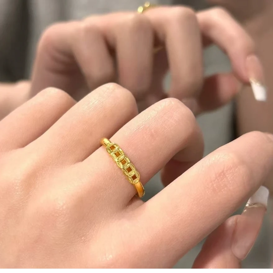 非金属戒指 【贺筱姐】时尚古法五帝币戒指JZ029款