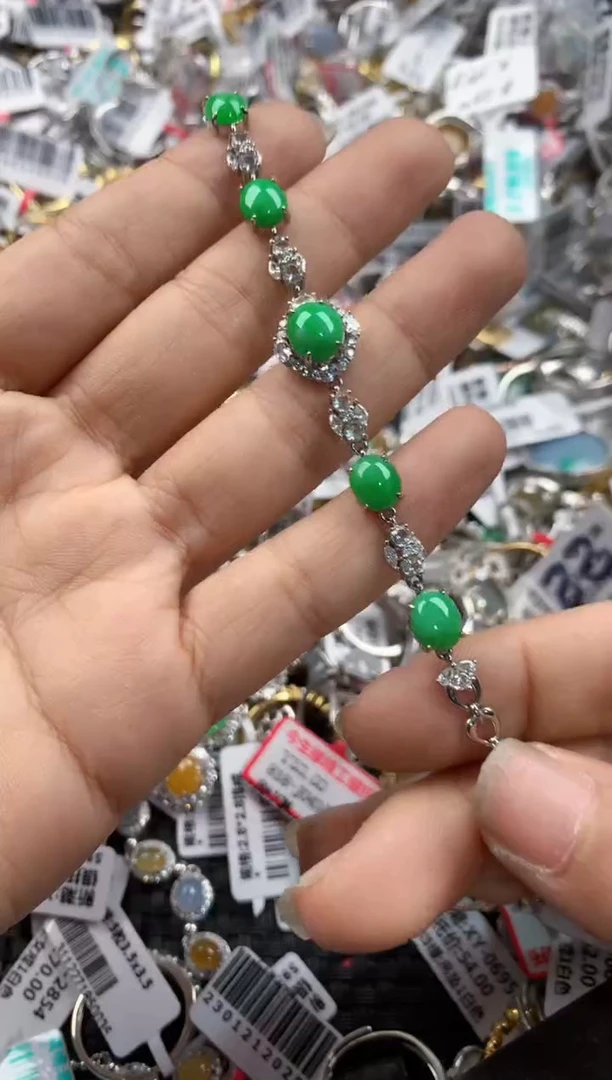 银S925镶嵌戒指翡翠151515-----6