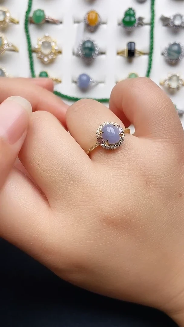 翡翠戒指银S925镶嵌1111