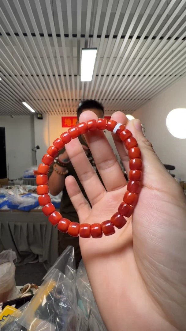 未镶嵌手串南红玛瑙约7mm南红玛瑙直切桶珠单圈手串