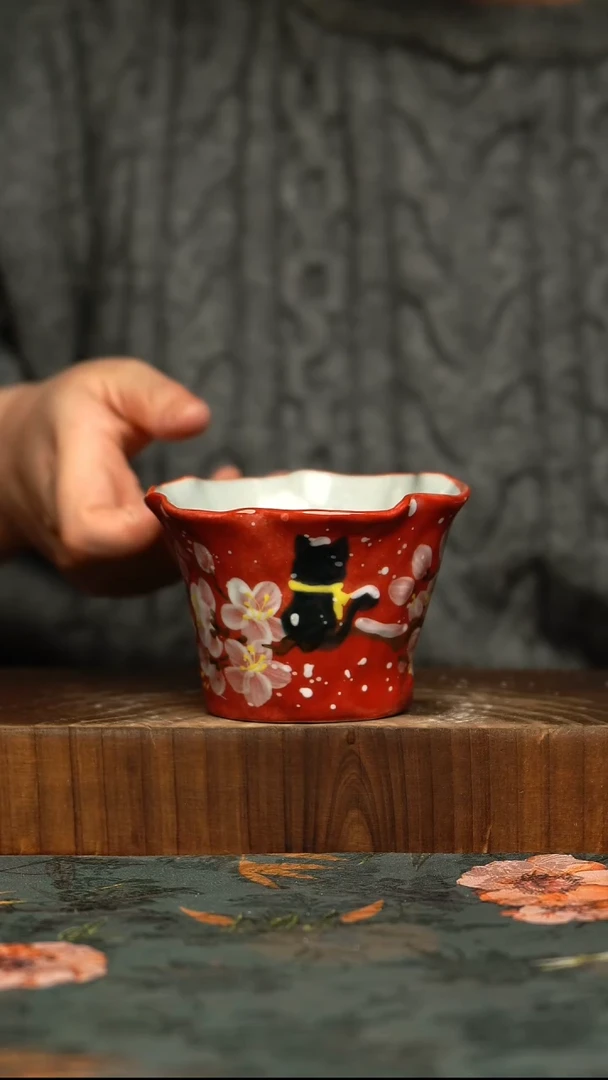 杯釉下彩手工手绘同款陶器