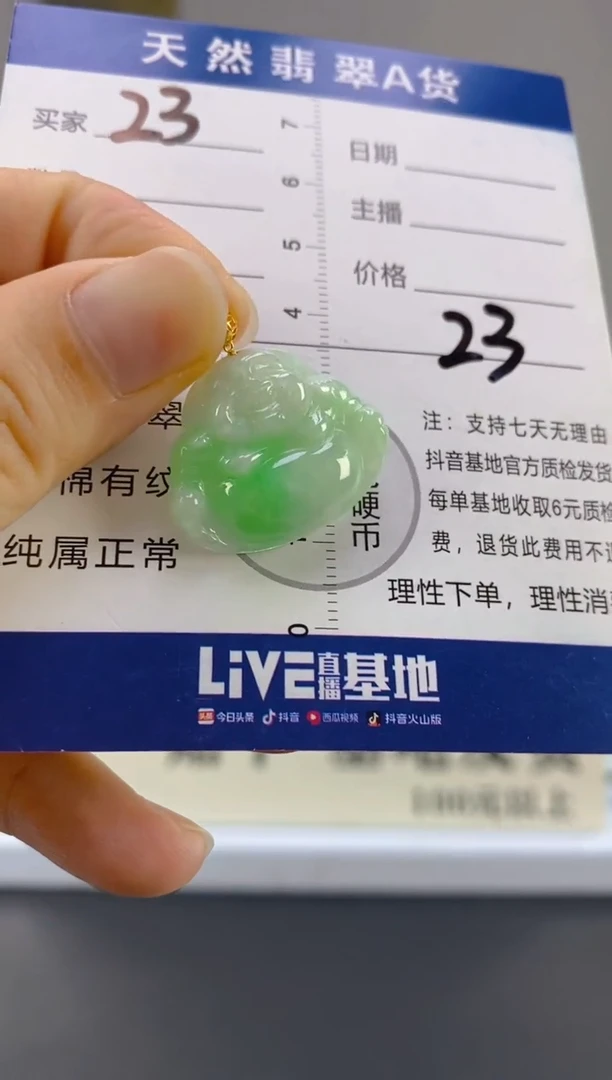 【闪购商品】翡翠颈饰18K金镶嵌天然A货翡翠