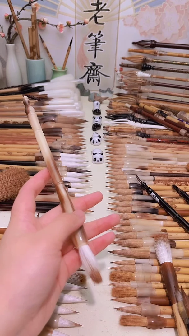 【闪购商品】定制全牛角杆苍梧狼羊兼毫出峰3.5cm