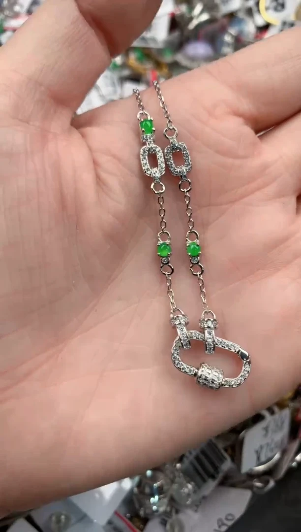 银S925镶嵌戒指翡翠12             3