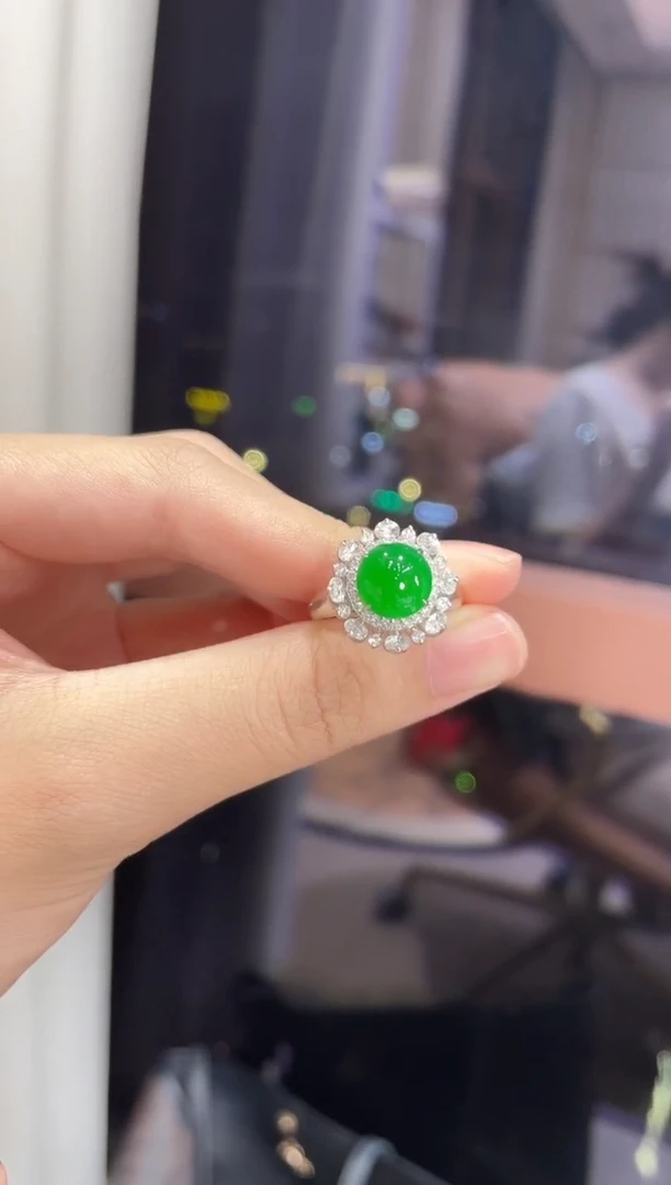 18K金镶嵌戒指翡翠ZHG001006-28