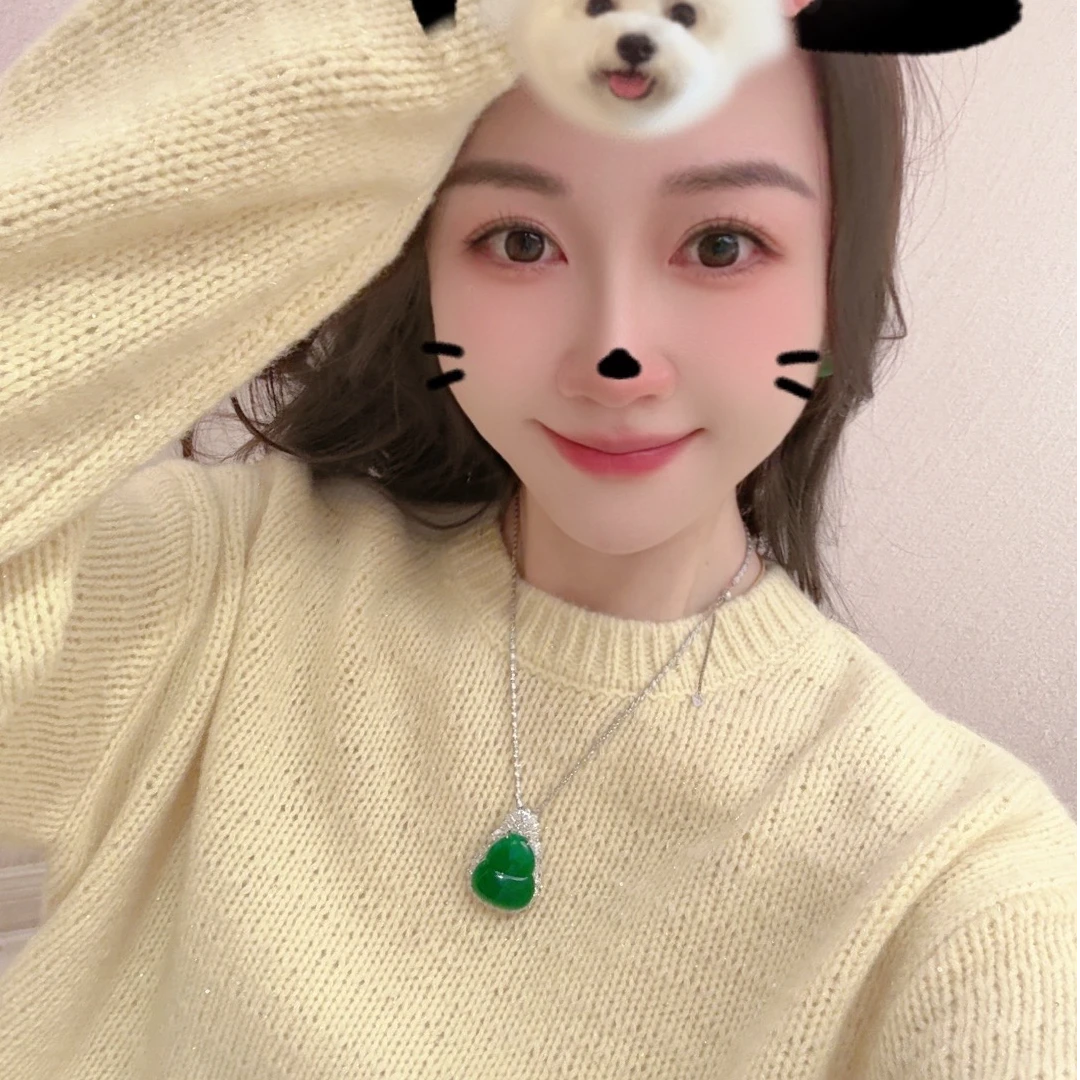 希娜 麦巧 圆领宽松松弛感毛衣