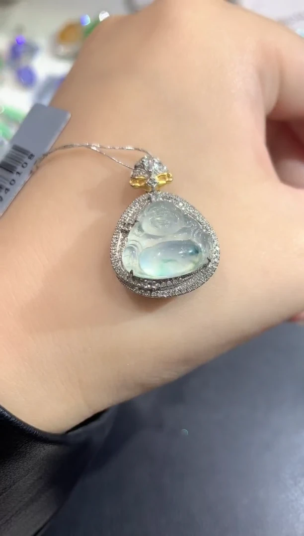 吊坠(不含链)18K金镶嵌翡翠71-吊坠