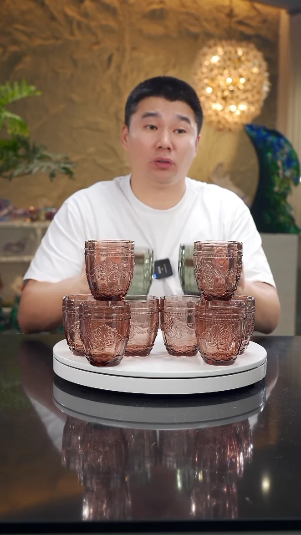 摆件福利紫色水杯一套八只带绿色两只