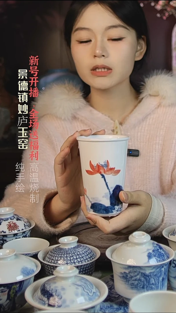 盘陶妙庐玉窑可乐杯微瑕