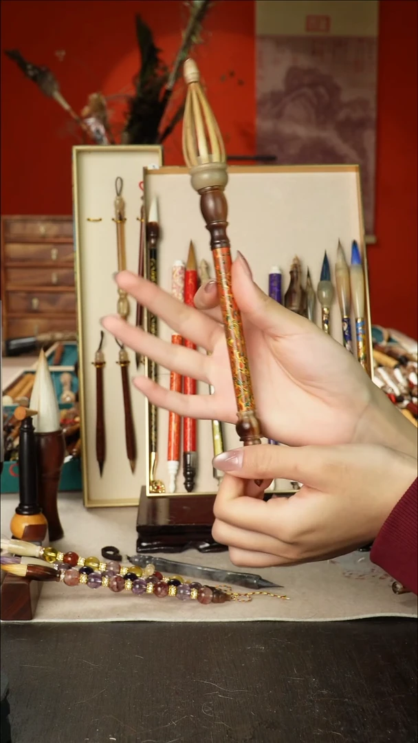 105号闪孤品高货毛笔链接 清水试笔 蘸墨不退