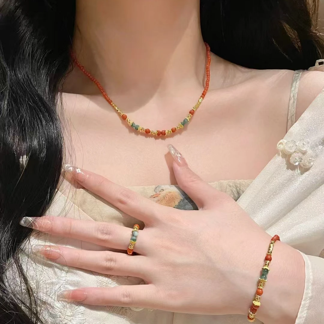 天然石彩珠项链手工编织时尚百搭（直播间对应编号去拍）