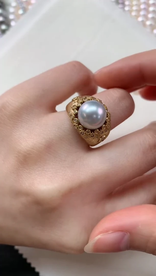 【闪购商品】海水珍珠戒指18K金镶嵌Z557|9800