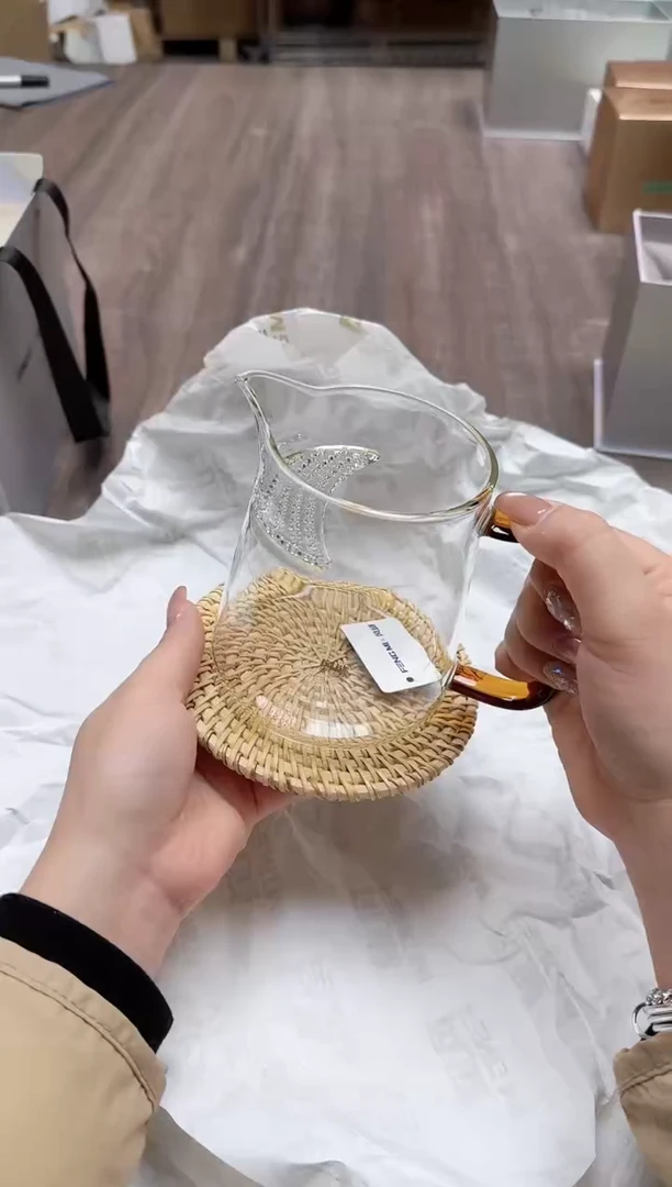 【闪购商品】其他风谜新月茶器琥珀色+藤编垫