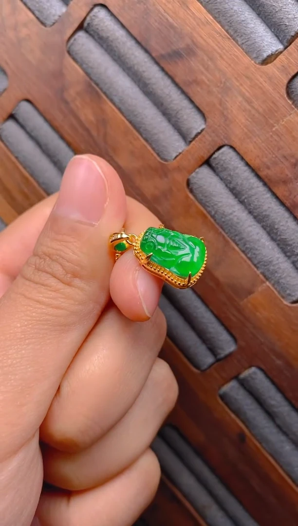 翡翠银S925镶嵌吊坠(不含链)大貔貅