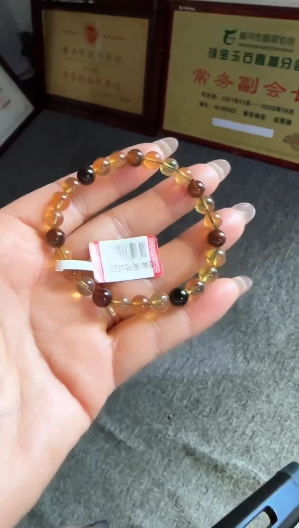 手串琥珀未镶嵌#36缅甸琥珀多宝手串6mm